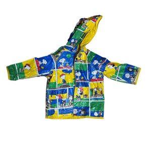 Kids Snoopy Vintage Reversible Vinyl Raincoat Peanuts 2T-4T